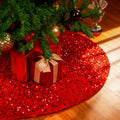48 Inch Red Sequin Christmas Tree Skirt T4566