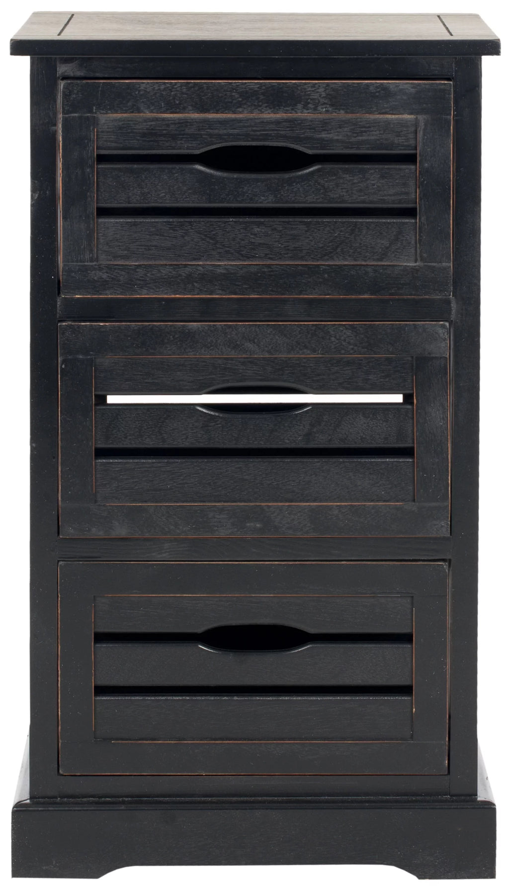 3 Drawer Distressed Black Cabinet J602