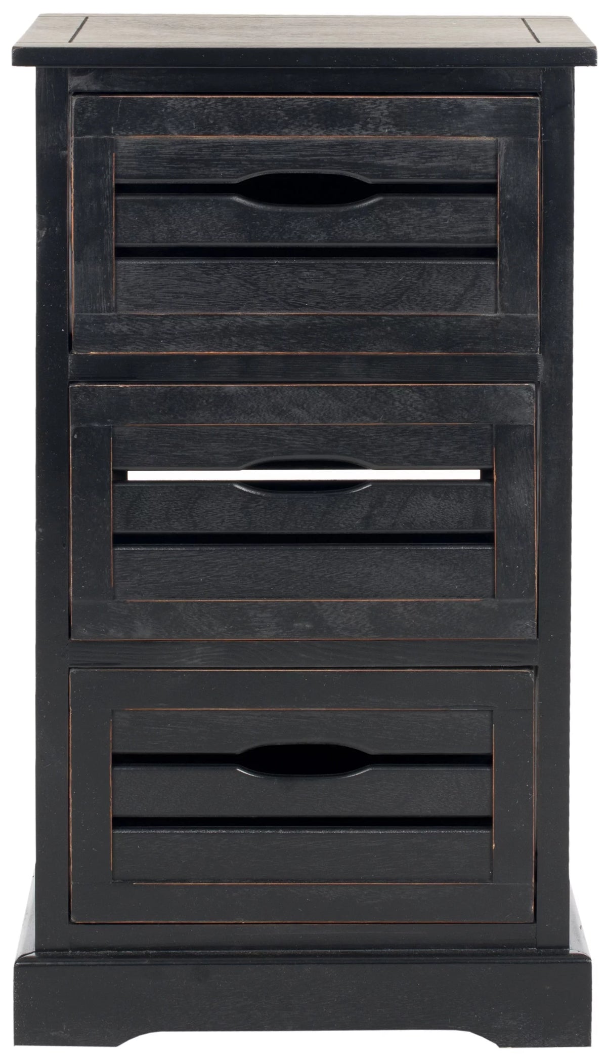 3 Drawer Distressed Black Cabinet J602