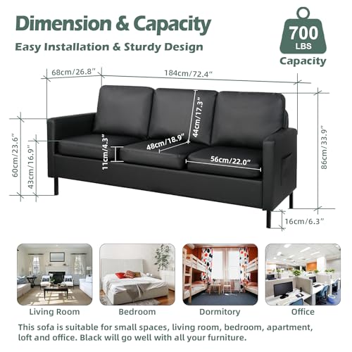 56" W Dark Grey Fabric Loveseat Sofa with 2 USB M3586