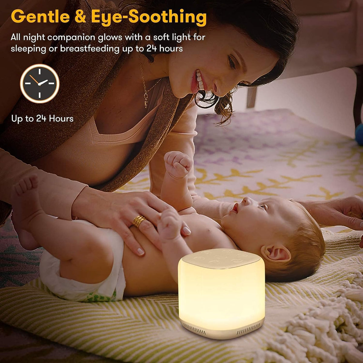 34 Soothing Sounds Rechargeable White Noise Machine with Night Light O366364