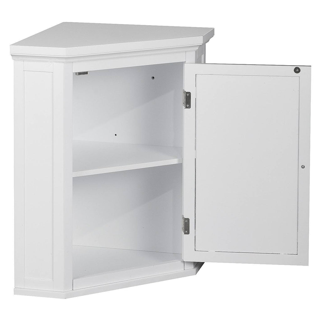 White Wooden Corner Wall Cabinet U50338