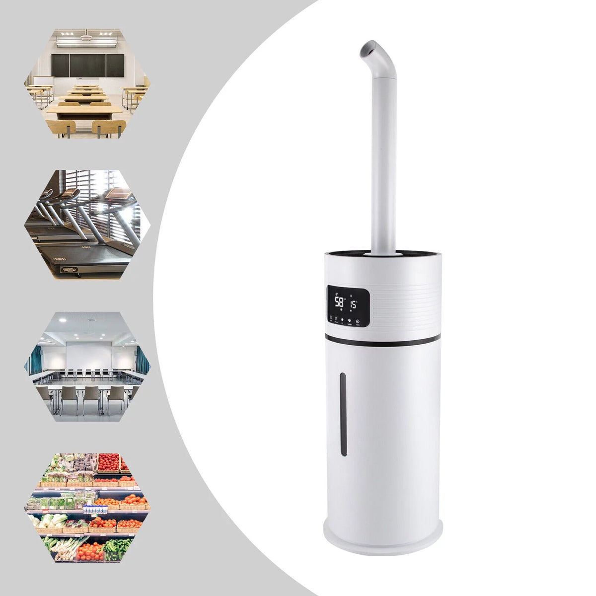 White 4Gal Ultrasonic Commercial Humidifier J8232