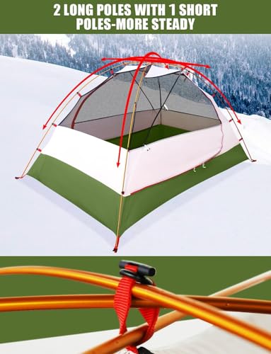 2 Person Ultralight Waterproof Double Layer Backpacking Tent D4770