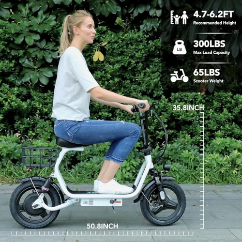 Electric Scooter with Seat, 14" Fat Tire, Foldable S17366