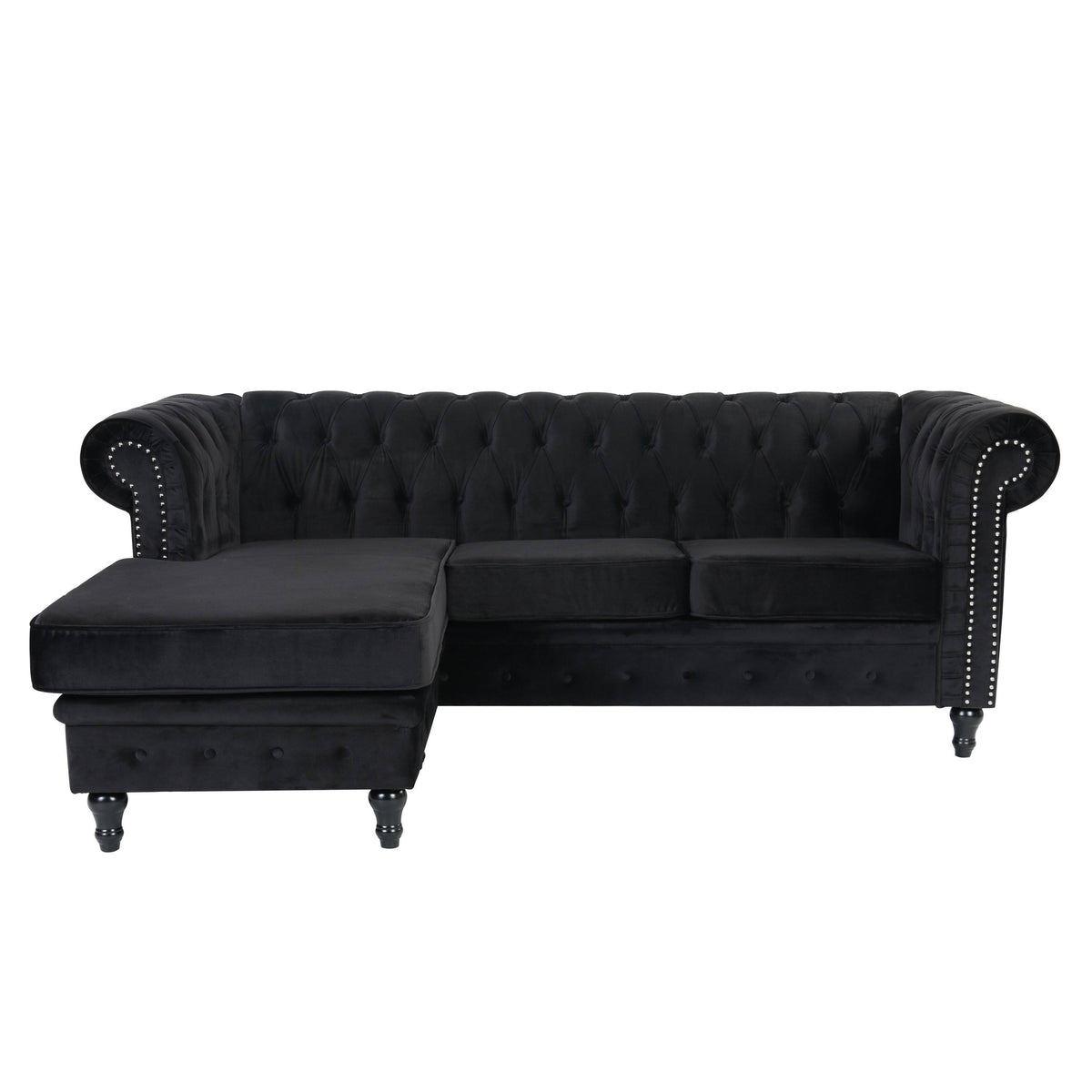 Red Velvet Rolled Arm Sofa with Ottoman Y88666
