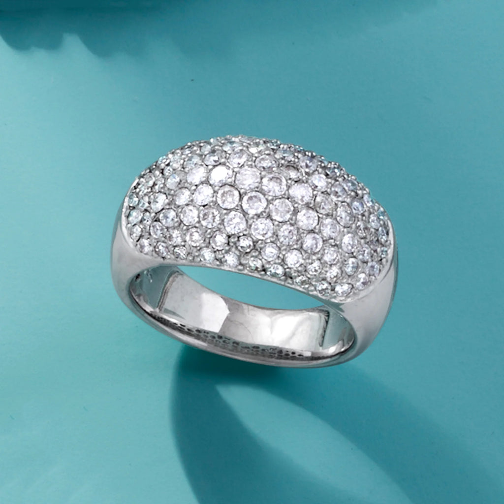 Vintage Pave Diamond Dome Ring in 18kt White Gold Q754781