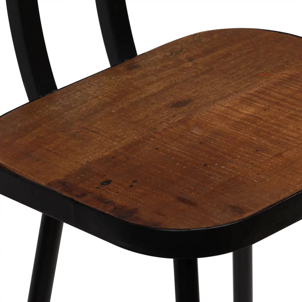 4 Piece Reclaimed Wood Bar Stools with Backrest Steel Frame M171424