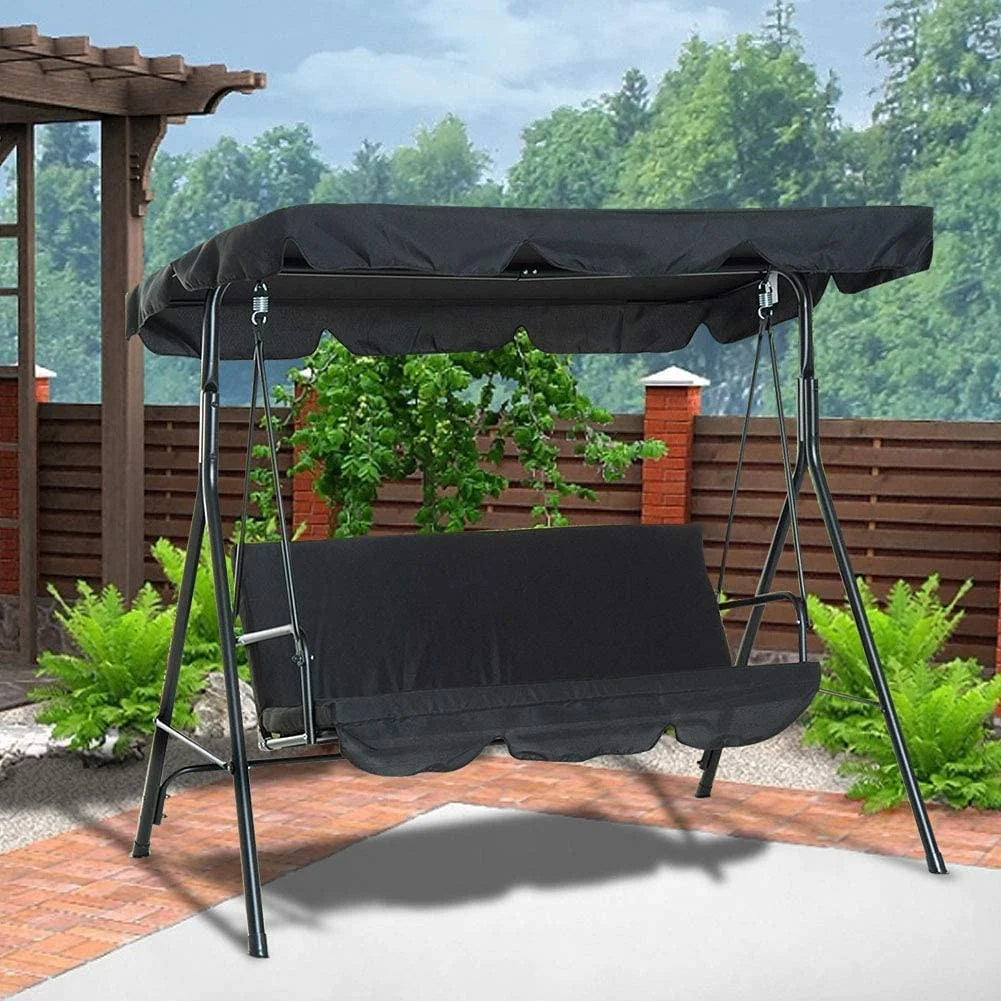 3-Person Metal Porch Swing Bench with Canopy V8685