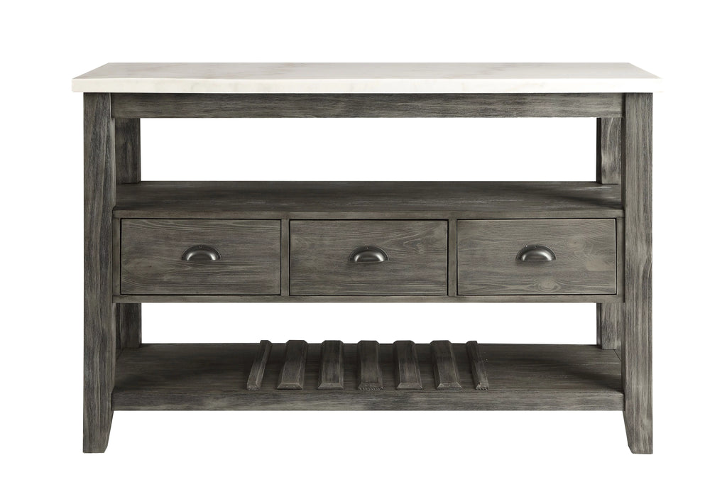 White Marble Gray Oak Server V177