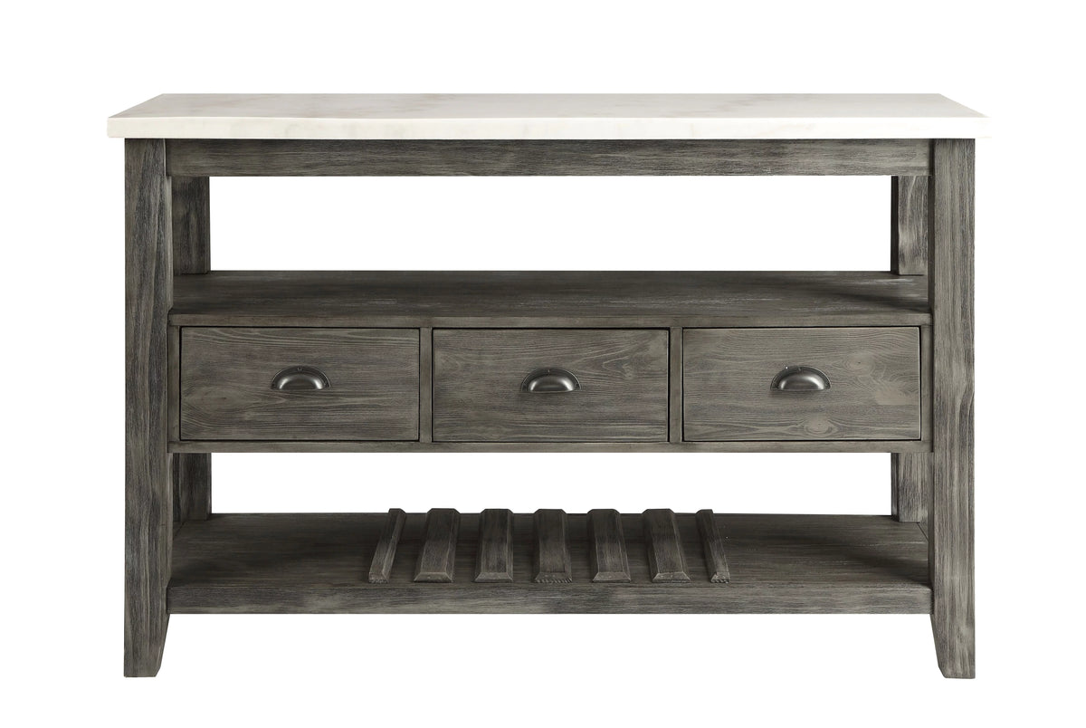 White Marble Gray Oak Server V177