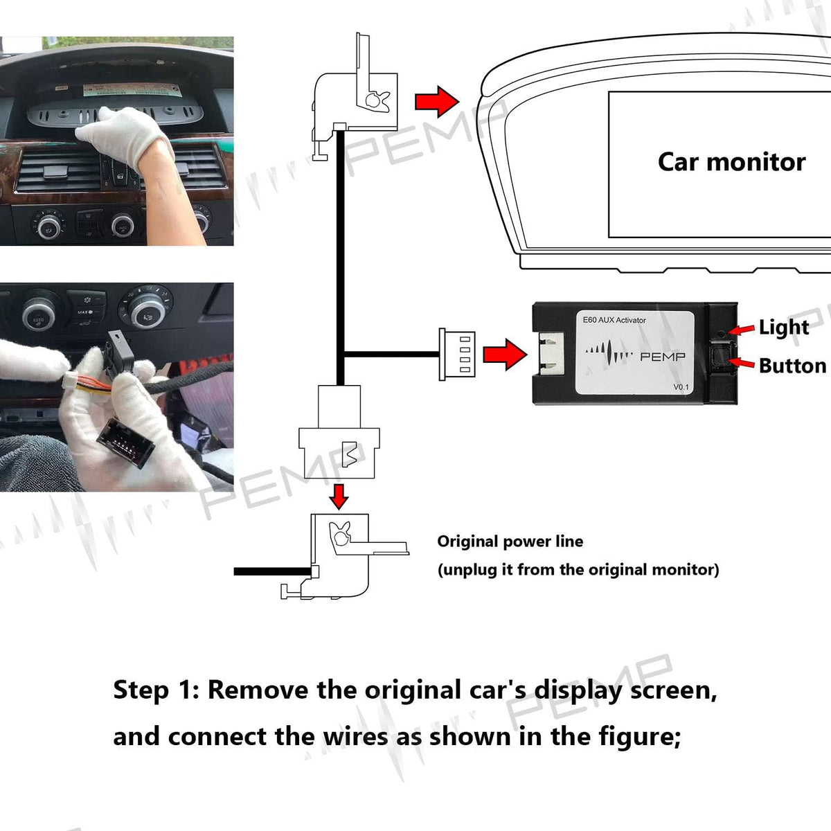 Aux Adapter for BMW E60 E61 E63 E64 CCC Pack of 2 A8504