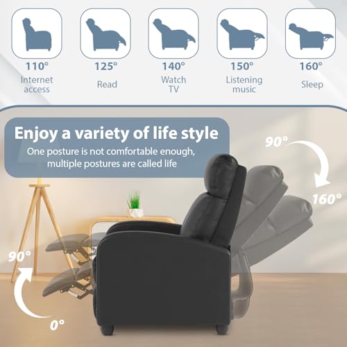 Beige PU Leather Recliner Chair with Footrest L2753
