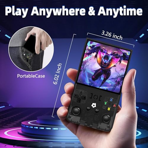 4.0 inch IPS Screen Retro Handheld Game Console 18000+ Games Transparent Black Q2067