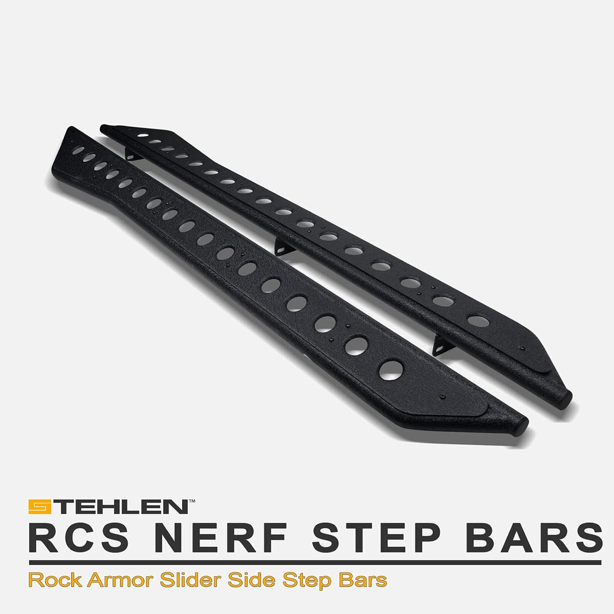 Textured Black Rock Slider Side Step Rail Nerf Bars for Ram 1500 Crew Cab W690