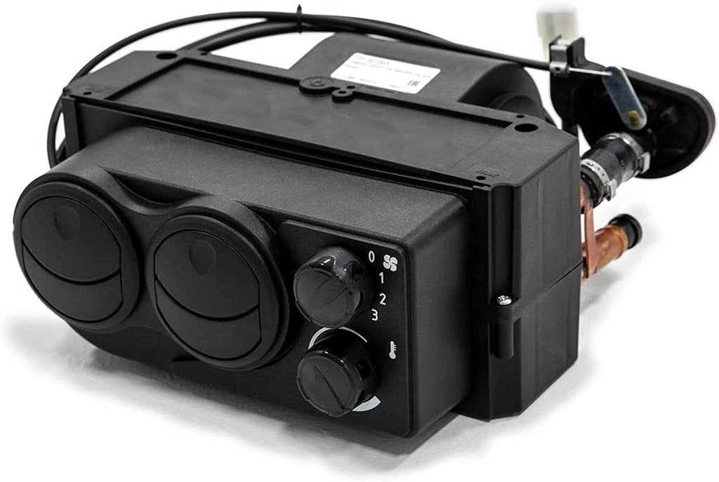 Cab Heater with Shutoff Valve, 3.4 Amps at 13.7 Volts, Includes Defrost Hoses and Vents F669134