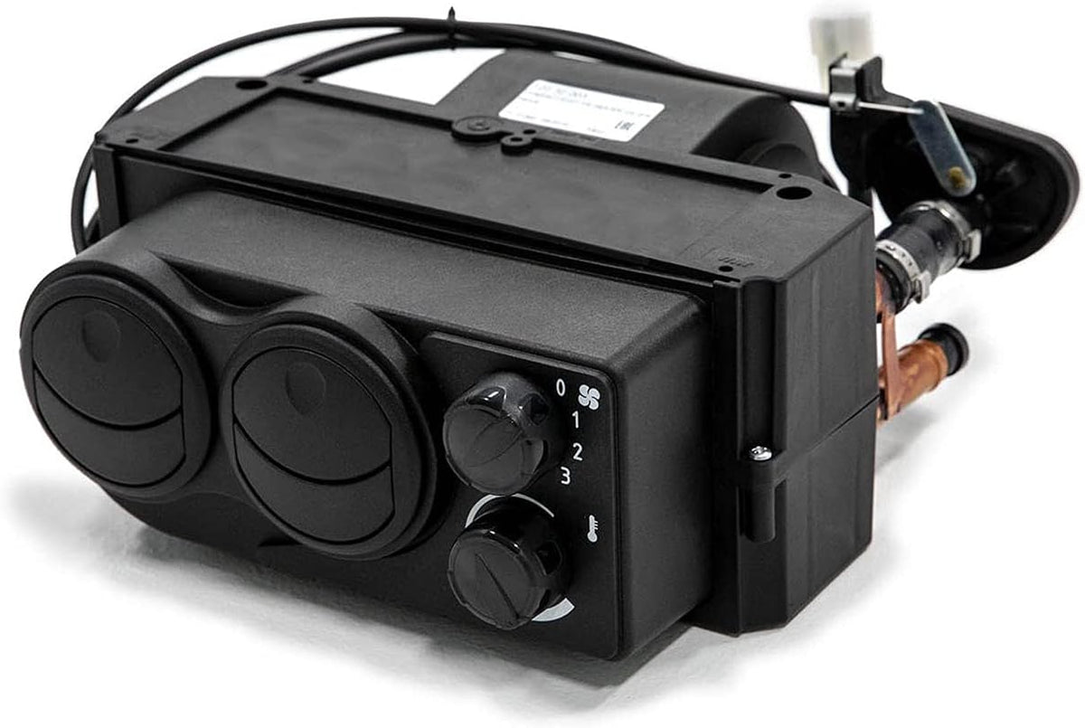 Cab Heater with Shutoff Valve, 3.4 Amps at 13.7 Volts, Includes Defrost Hoses and Vents F669134