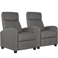2pcs Gray Fabric Upholstered Recliner Chair Q337587