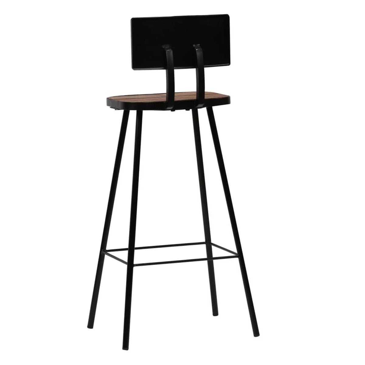 4 Piece Reclaimed Wood Bar Stools with Backrest Steel Frame M171424