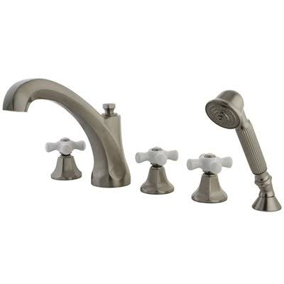 Triple Handle Deck Mounted Roman Tub Faucet with Handshower S842