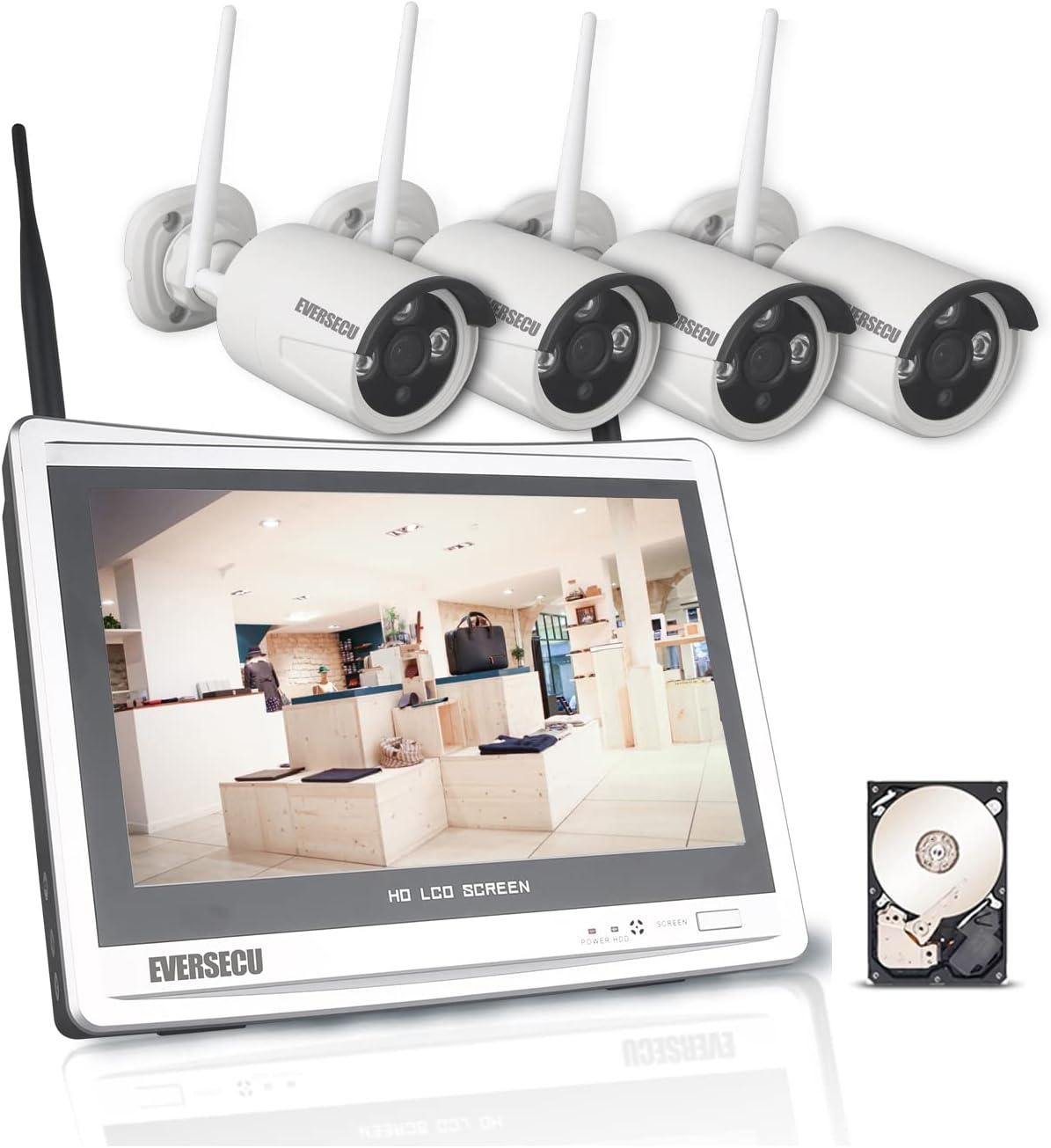 4pcs 1080P Bullet IP Cameras 8CH NVR CCTV Surveillance System Y4959