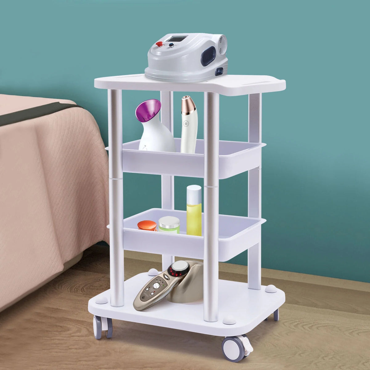 4 Layers Tray Rolling Cart with Wheels X718
