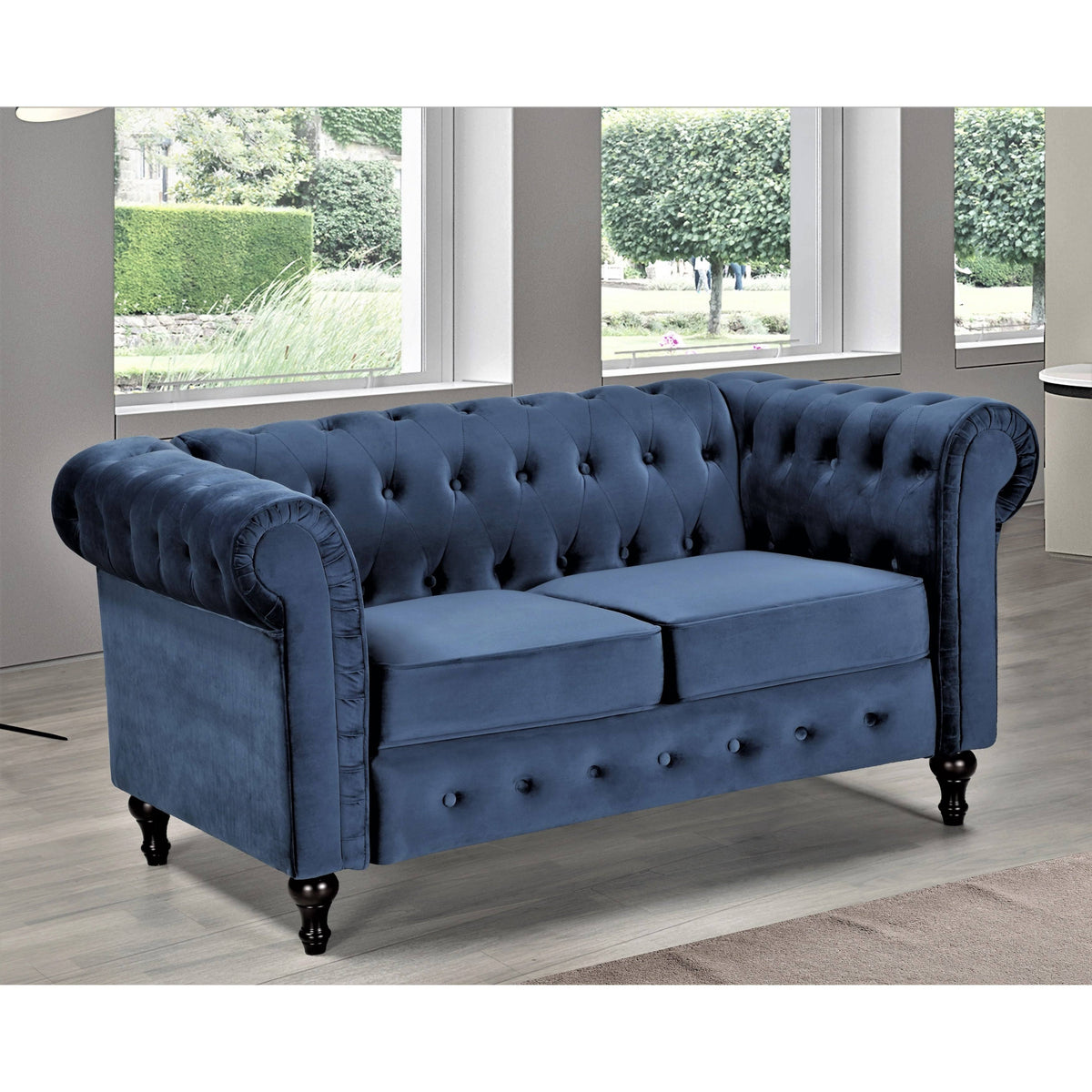 Dark Blue Chesterfield Loveseat T3059