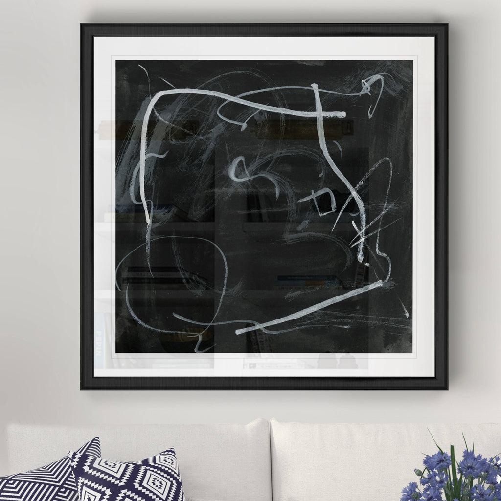 Black Framed Print 30 x 30 Gold V8893