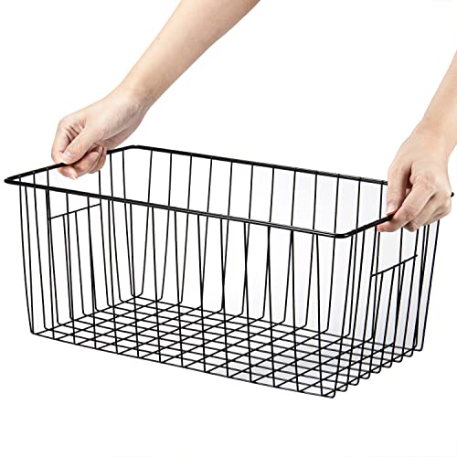 16 inch Upright Freezer Organizer Baskets, Black, Pack 3 X55318