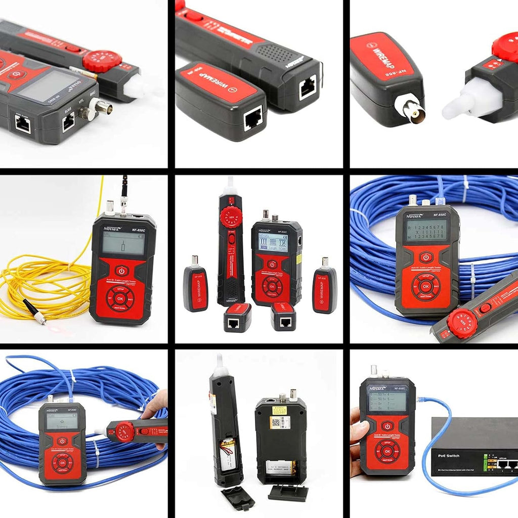 LCD Network Tester with RJ11 RJ45 Coax Cable Tester and VFL Function W700