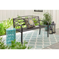 Black Metal Outdoor Patio Bench A3878