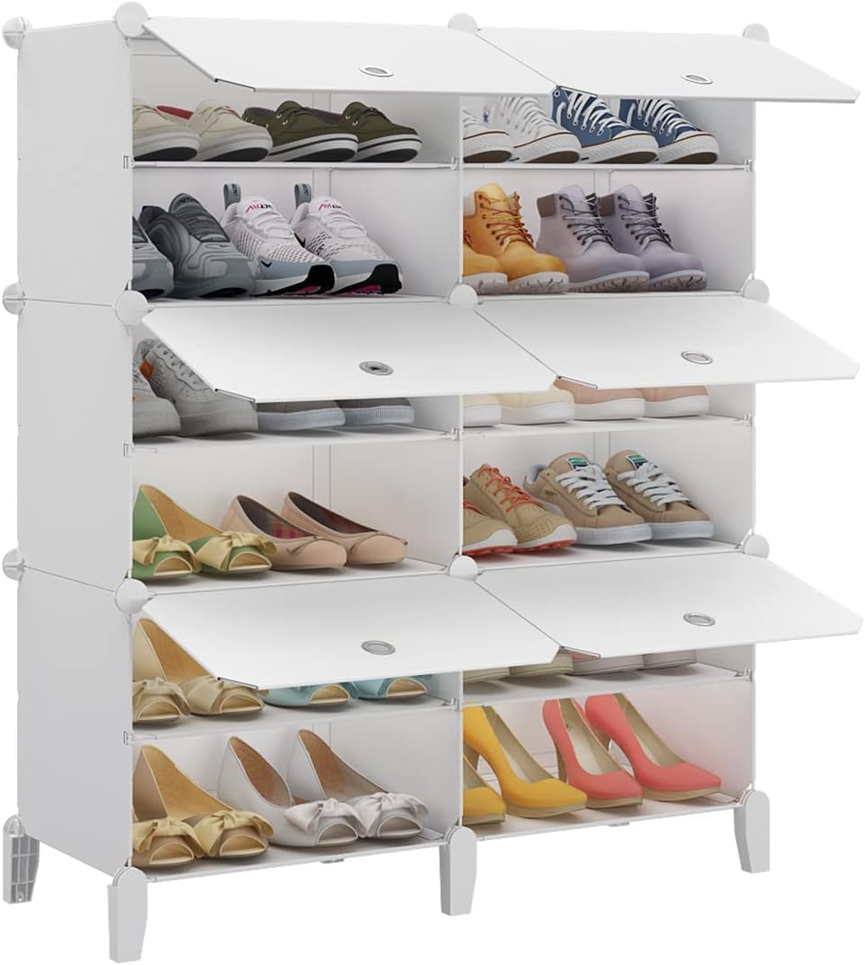 Portable 72 Pair Shoe Rack Organizer White F661788