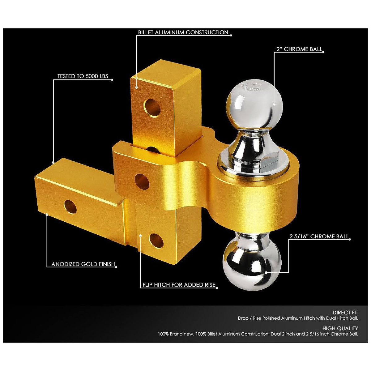 Aluminum Dual Ball Tow Hitch W87639