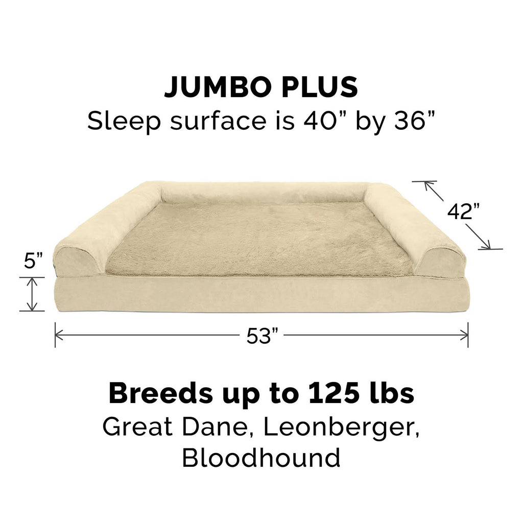 Clay Plush Suede Memory Foam Dog Bed I99274