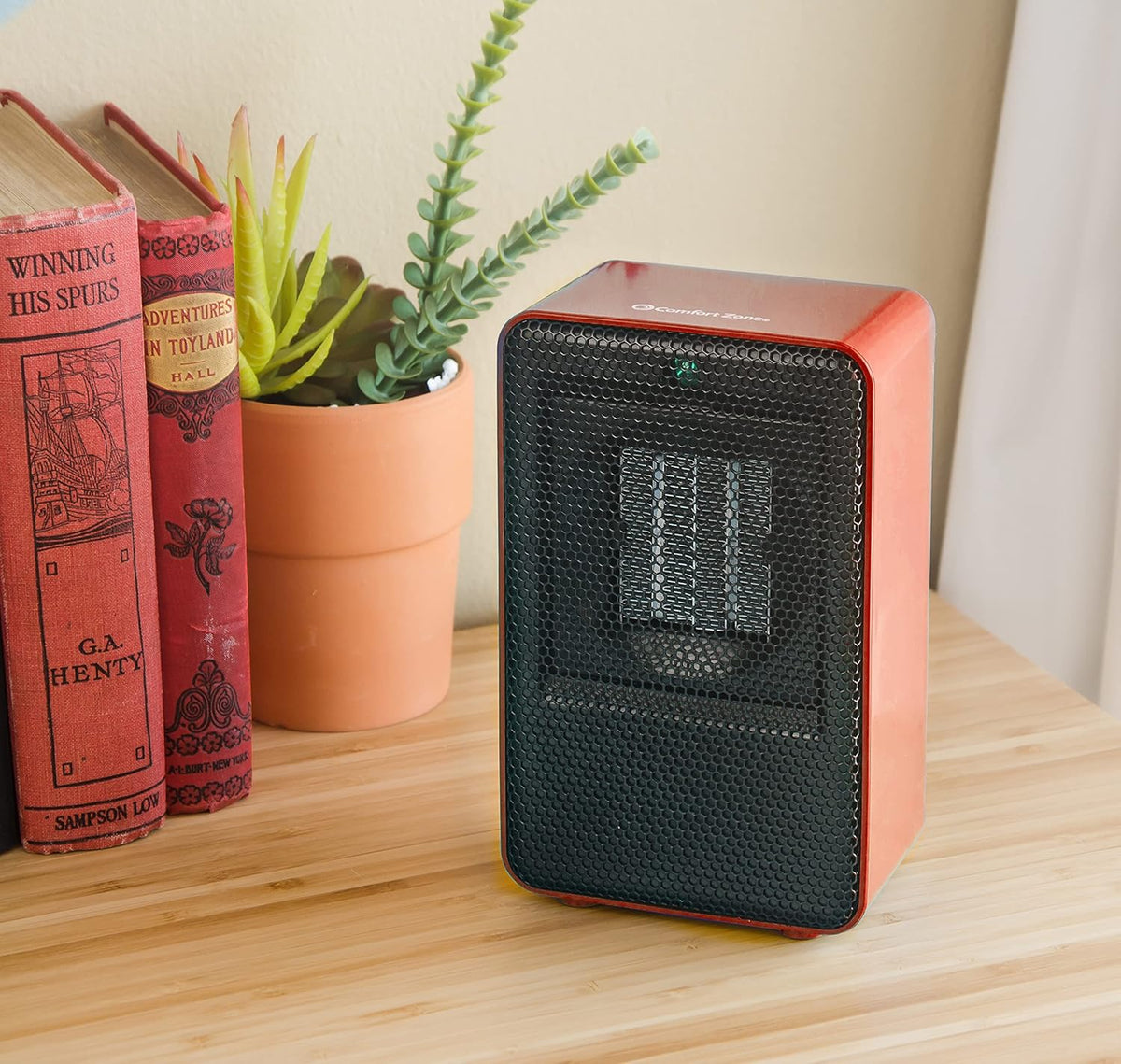 Red 200 Watt Portable Ceramic Desktop Heater W147394
