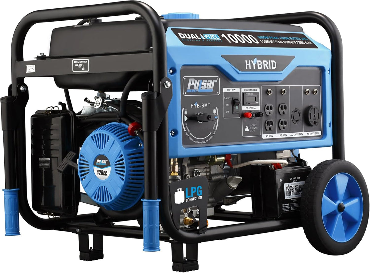 Portable Dual Fuel Generator 10000 Peak Watts Black Z833840