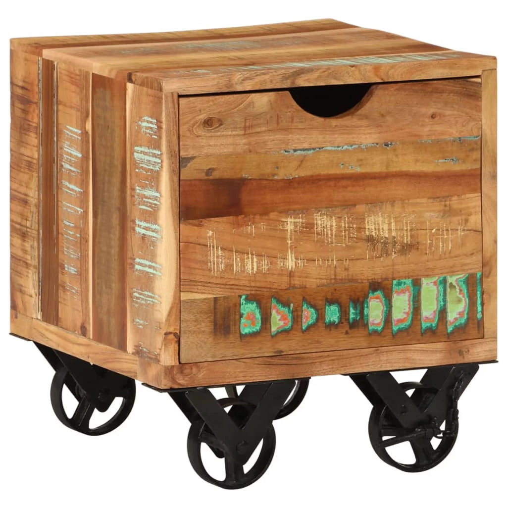 Solid Reclaimed Wood Side Table Y949