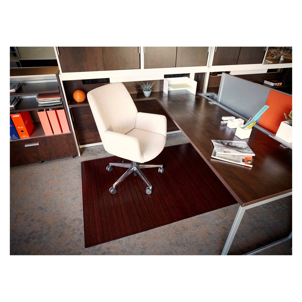 Bamboo Roll-Up Chairmat, 55x22 x 57x22 / Dark Cherry Z28512