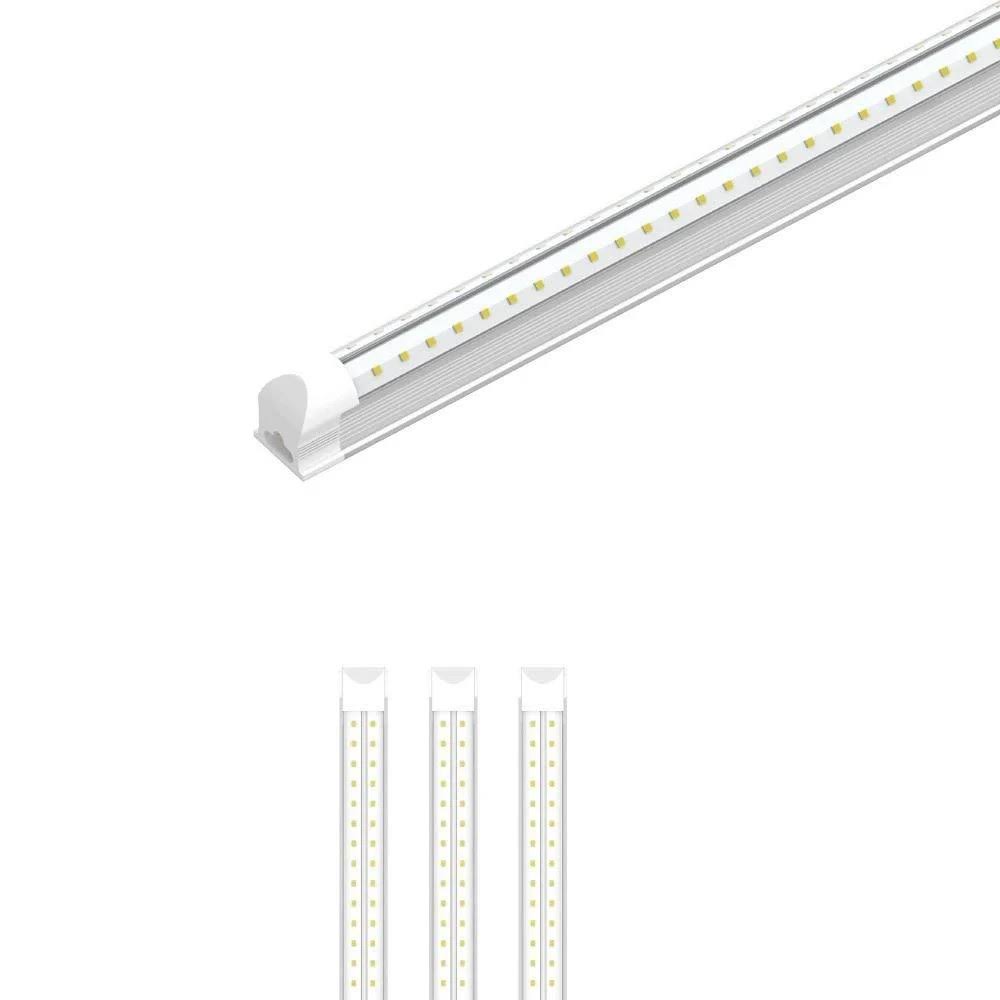 T8 8ft V Shape LED Tube 60W Integrated 5000K Clear Linkable LED Shop Light with Cable & Clips I7907
