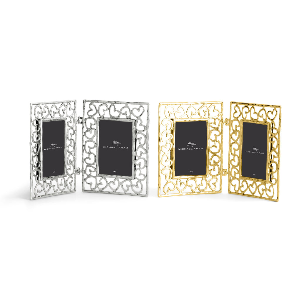Heart Gold Hinged Frame 2x3 B772