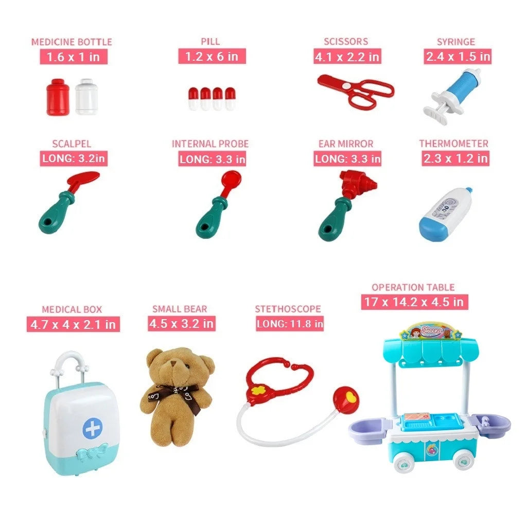 Doctor Kit Surgical Car with Music Kids Play House Educational Role Play Toy K5121