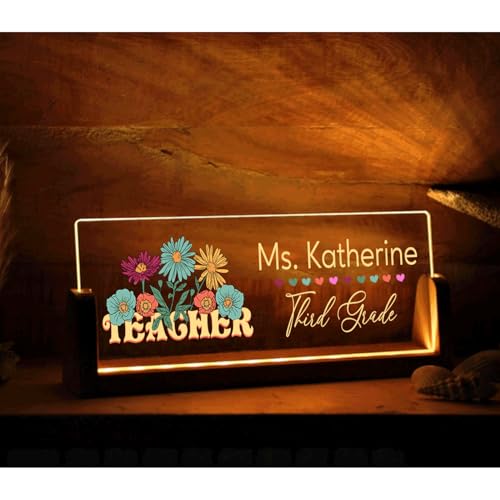 Teacher Desk Name Acrylic LED Light H93337