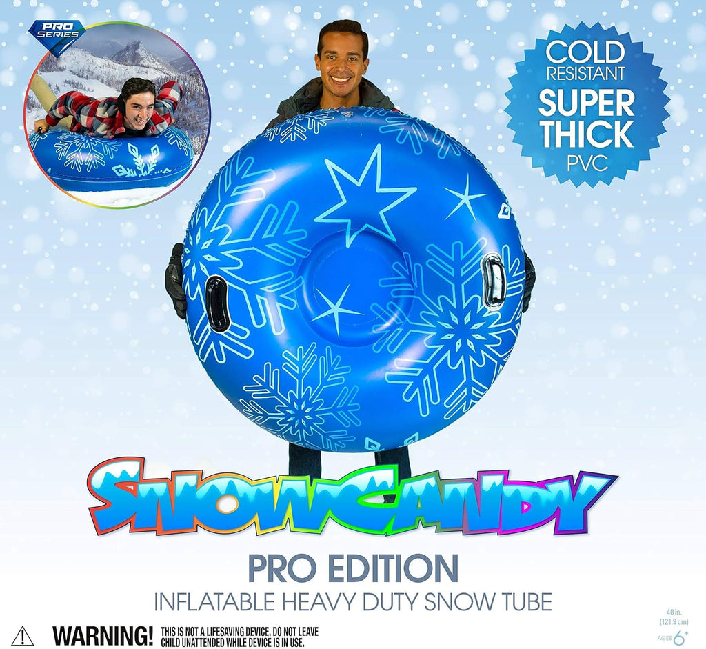 Blue Inflatable Snow Tube Sled with Handles Q6449