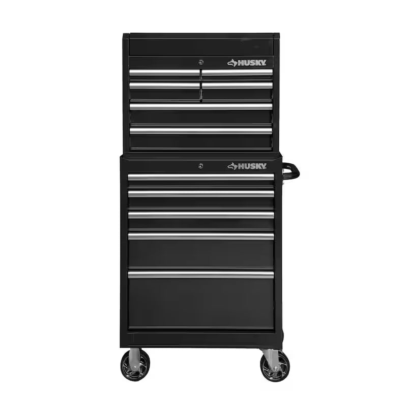 11-Drawer Tool Chest and Top Tool Cabinet Combo in Black F850