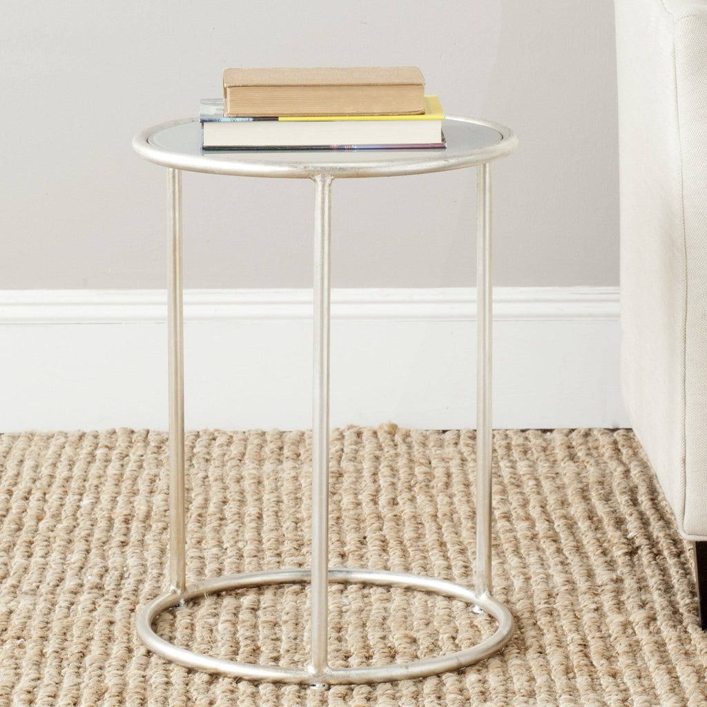 Silver/Grey Glass Top Accent Table C596