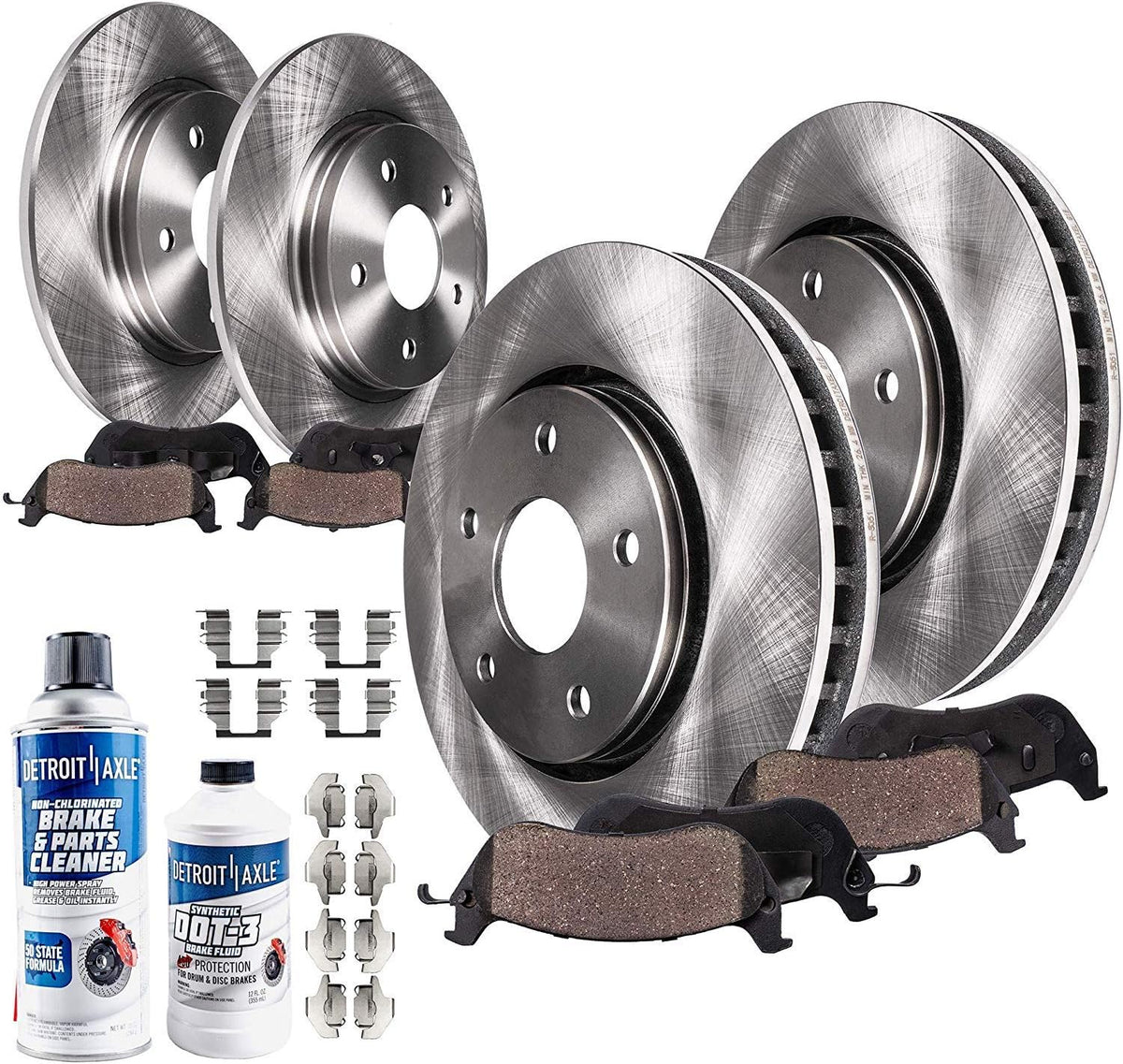330mm Front and 328mm Rear Disc Rotors with Brake Pads 10pc Set Q647934