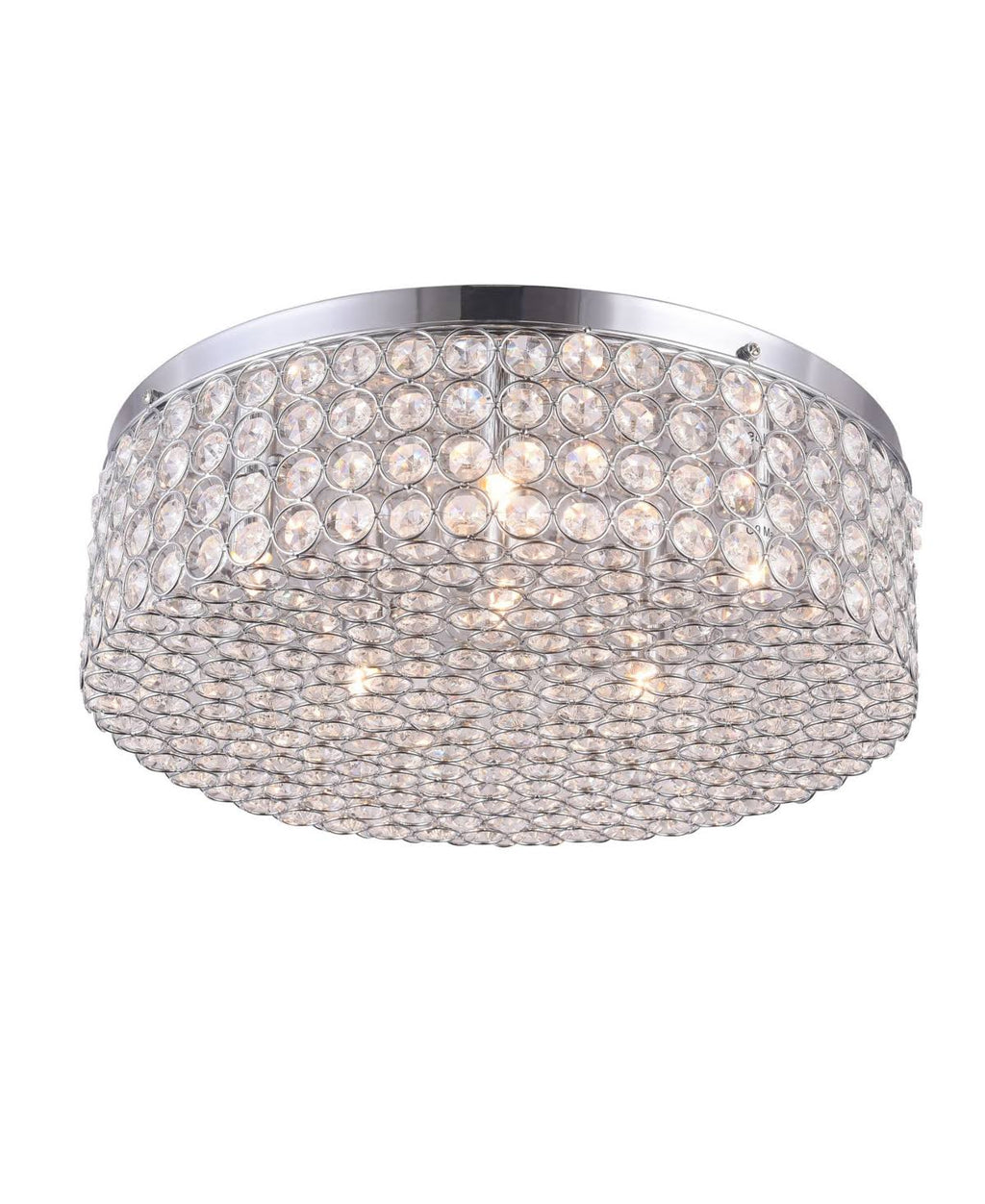 6-Light Flush Mount Ceiling Lamp Crystal and Chrome I6485
