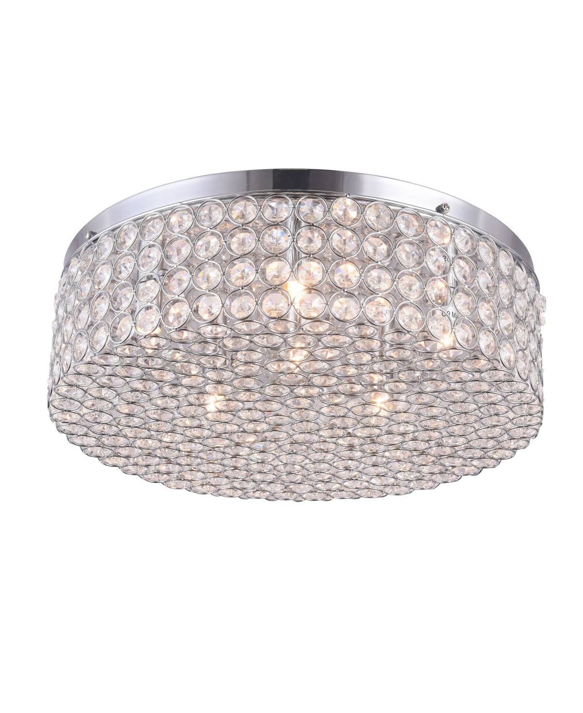 6-Light Flush Mount Ceiling Lamp Crystal and Chrome I6485