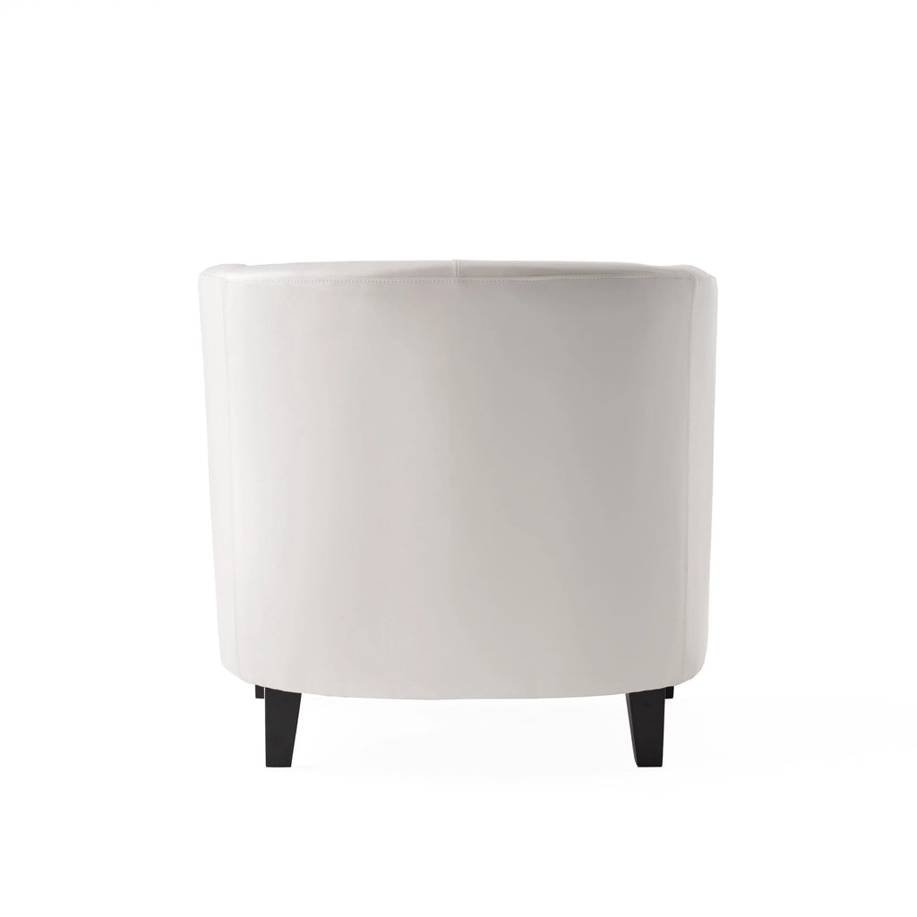 Ivory Bonded Leather Club Chair S7227