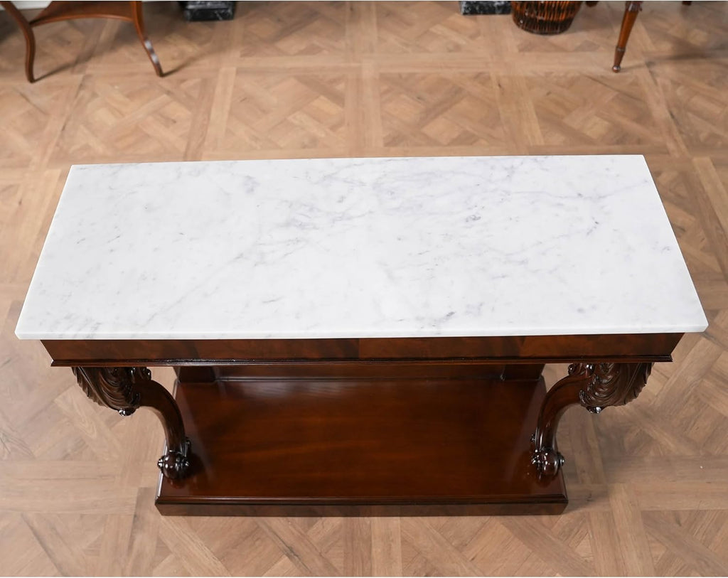 Mahogany Marble Top Console W773112